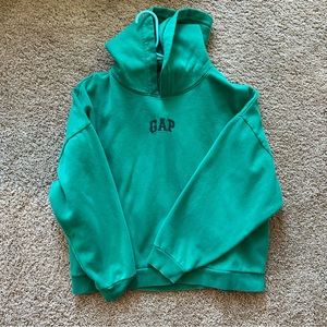 green gap logo hoodie in size L